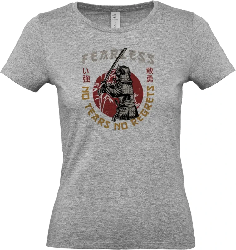 dámské sportovní šedé tričko Fearless samurai