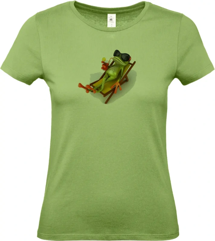 dámské pistáciové tričko Žába na prázdninách
