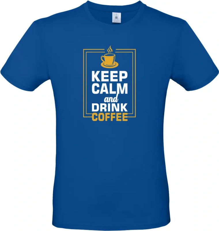 pánské kralovské modré tričko Keep coffee