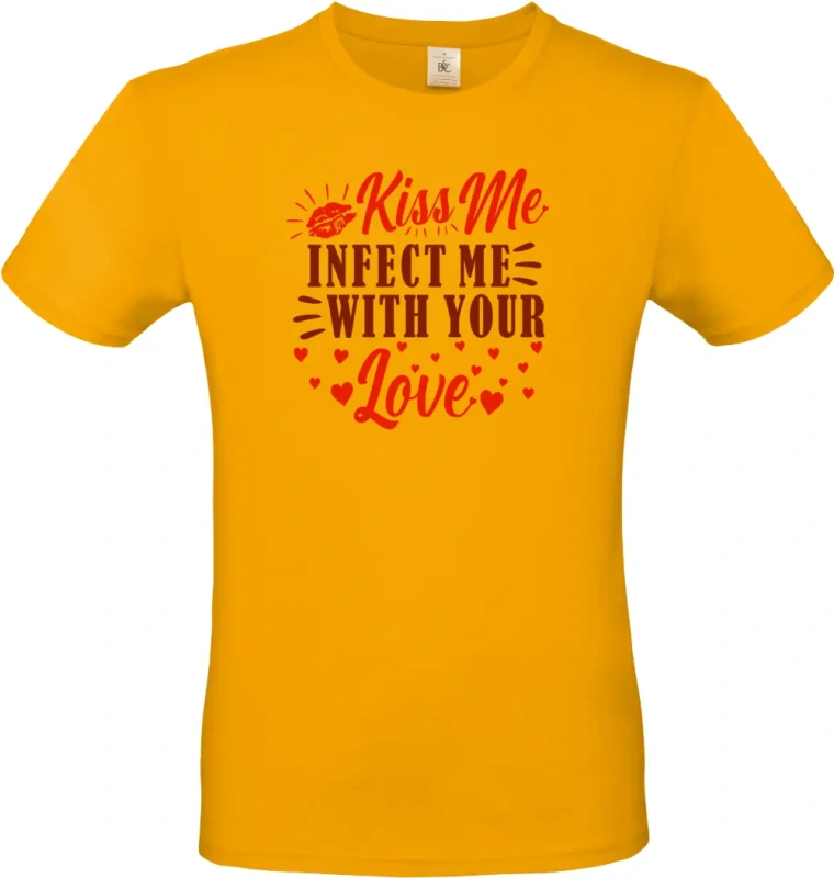 pánské meruňkové tričko Kiss Me Infected Me With Your Love