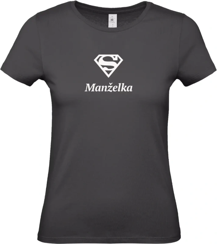 dámské černé tričko Super Manželka s bílým textem