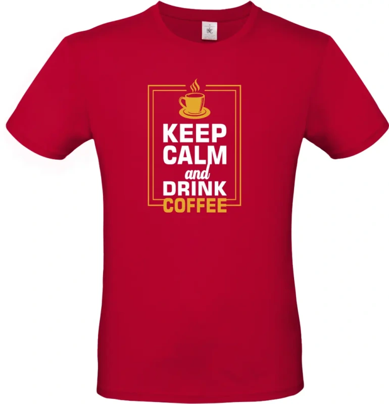 pánské tmavě červené tričko Keep coffee