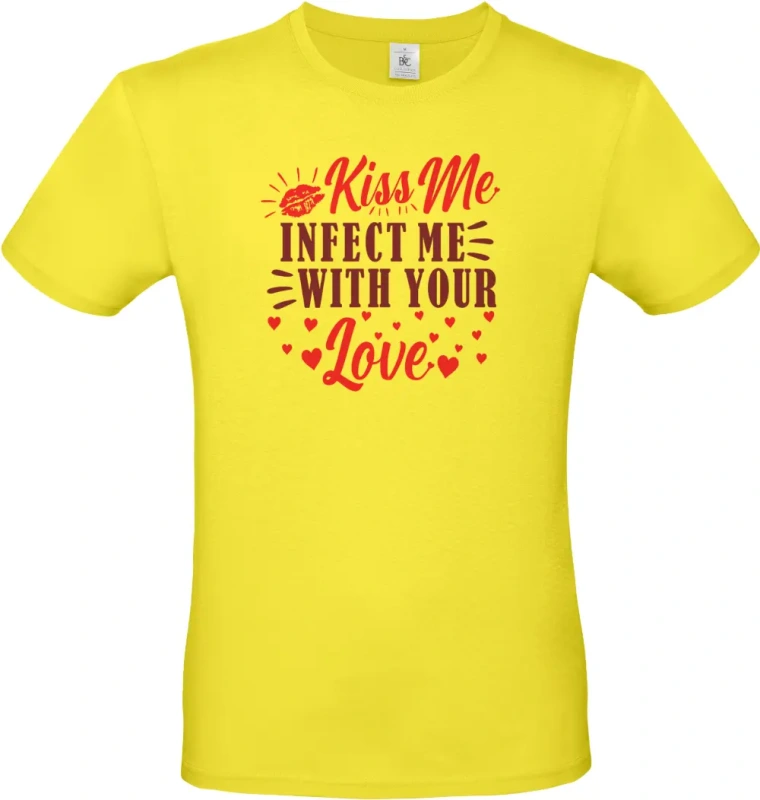 pánské citronové tričko Kiss Me Infected Me With Your Love