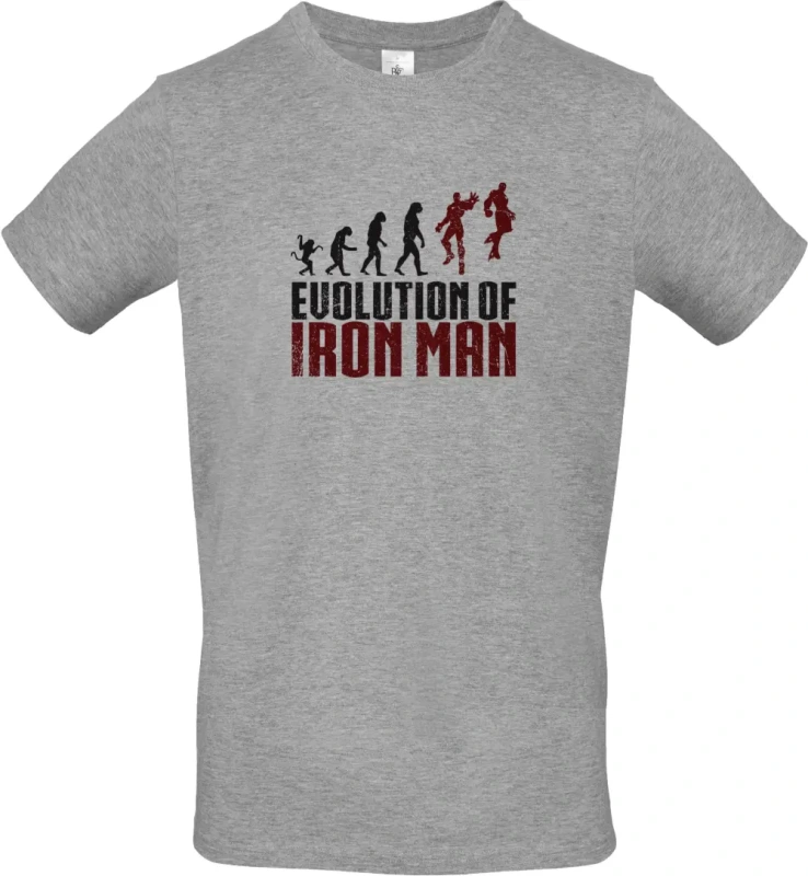pánské sportovní šedé tričko EVOLUTION OF IRON MAN