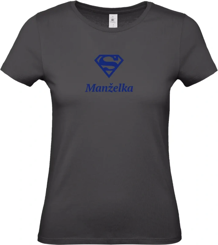 dámské černé tričko Super Manželka s modrým textem