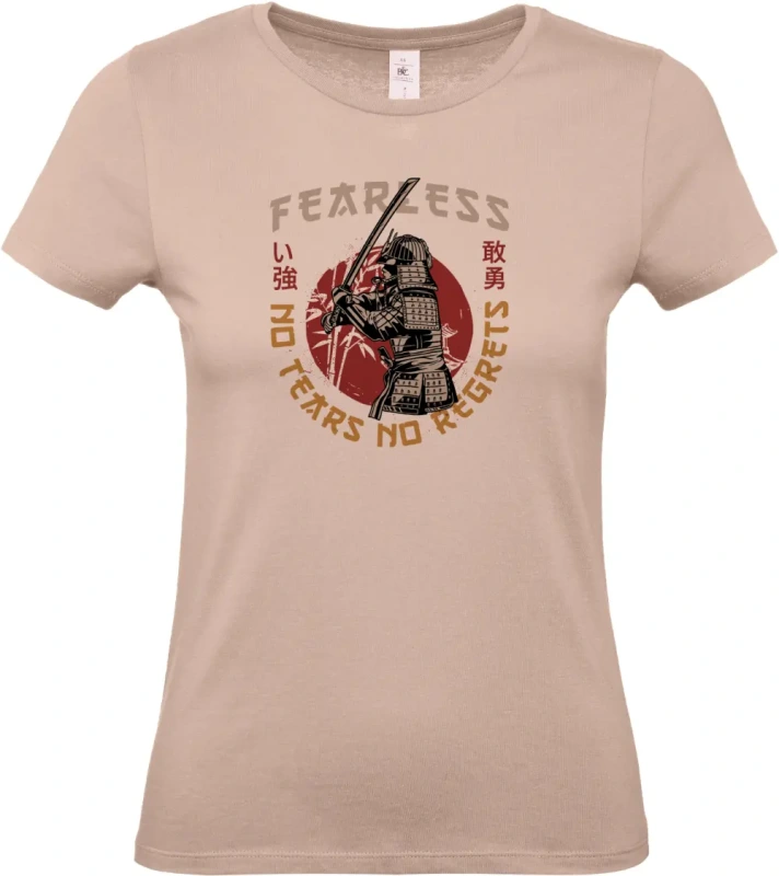 dámské světle ružové tričko Fearless samurai