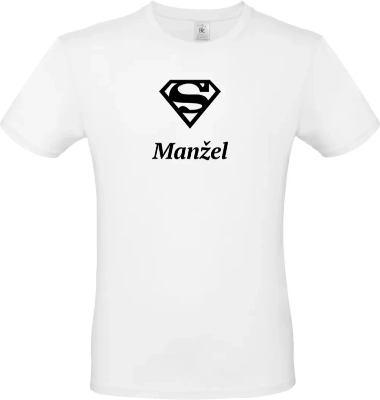 pánské bílé tričko Super Manžel s černým textem