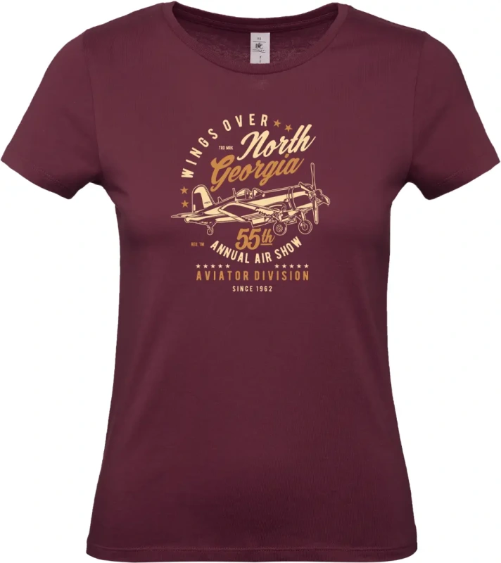 dámské vínové tričko Wings Over North Georgia