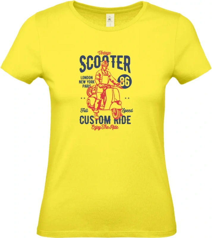 dámské citronové tričko Vintage Scooter
