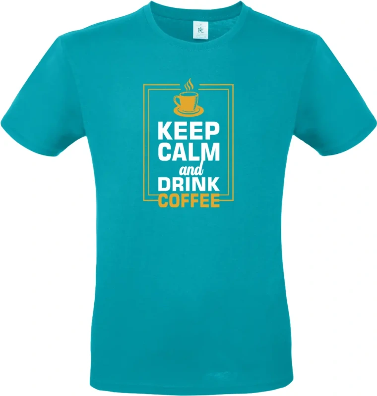 pánské tyrkysové tričko Keep coffee