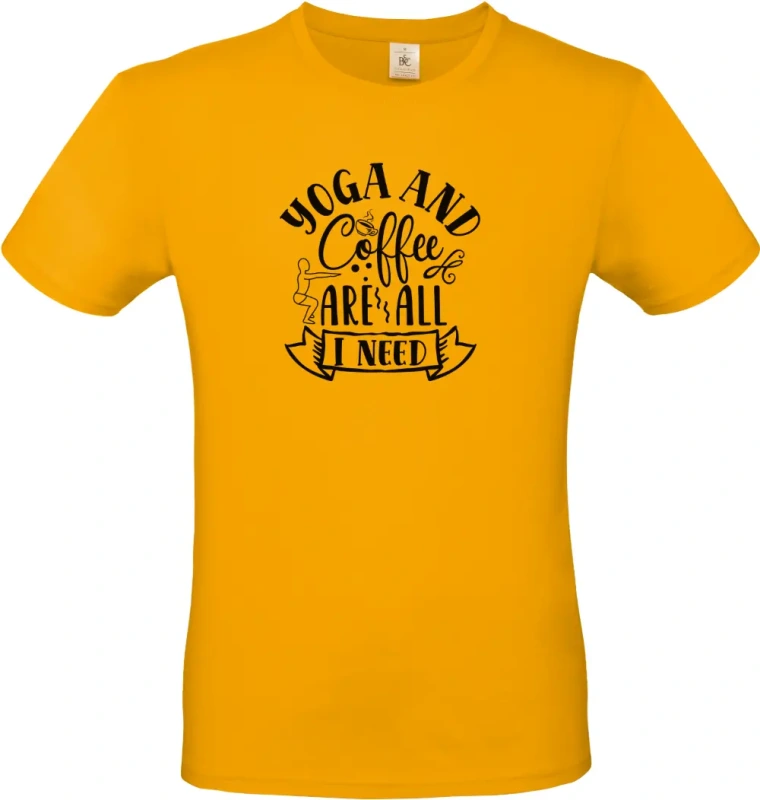 pánské meru'ňkové tričko Yoga and Coffee Are All I Need