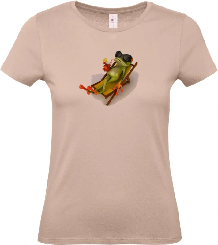 dámské světle ružové tričko Žába na prázdninách