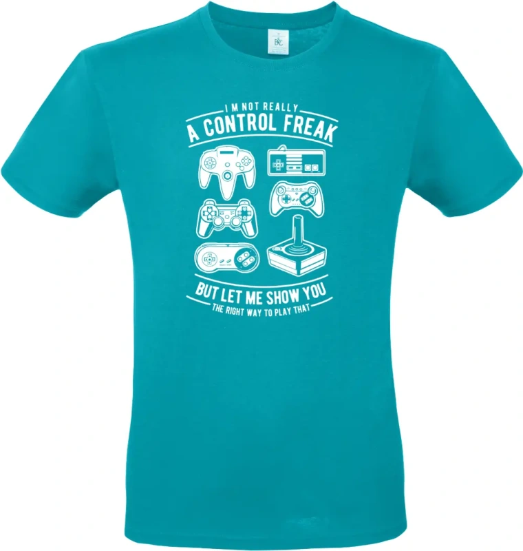 pánské tyrkysové tričko A Control Freak