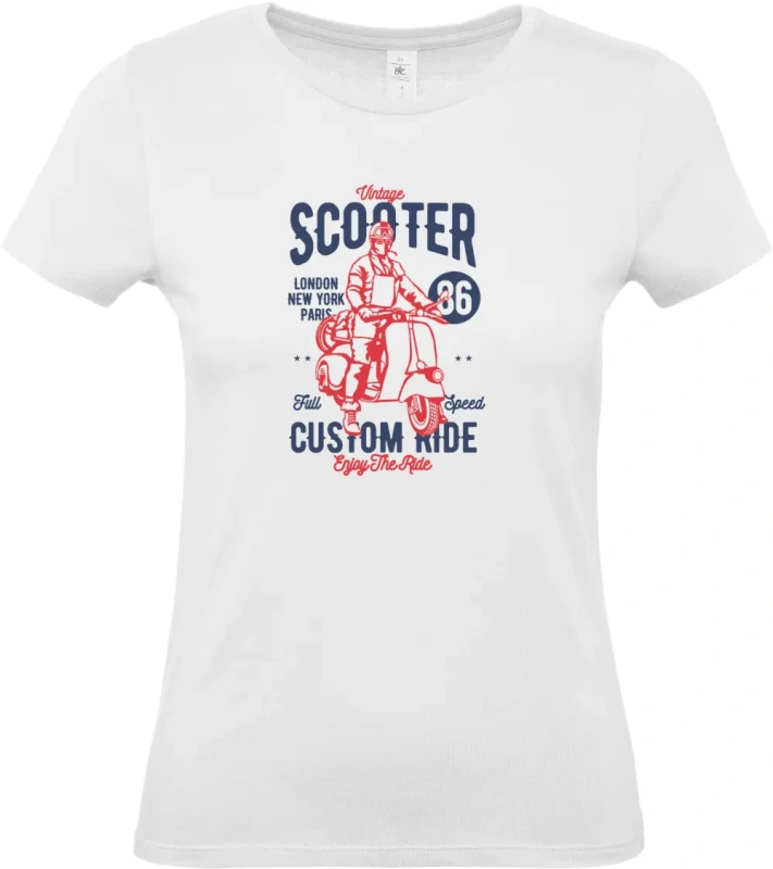 dámské bílé tričko Vintage Scooter