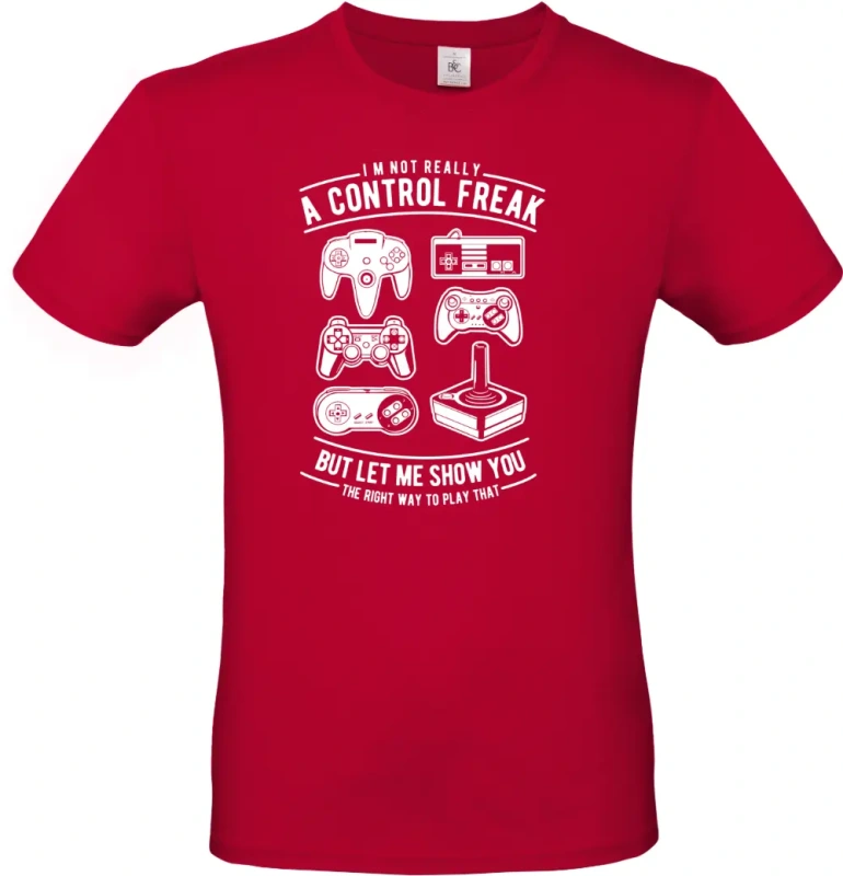 pánské tmavě červené tričko A Control Freak