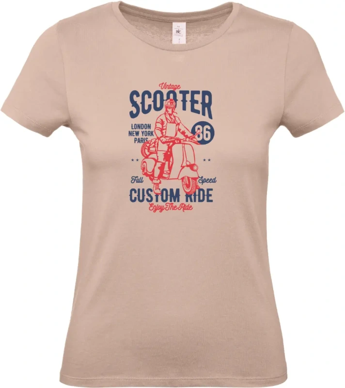 dámské světle růžové tričko Vintage Scooter