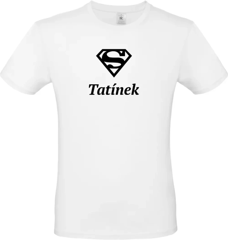 pánské bílé tričko Super Tatínek s černým textem