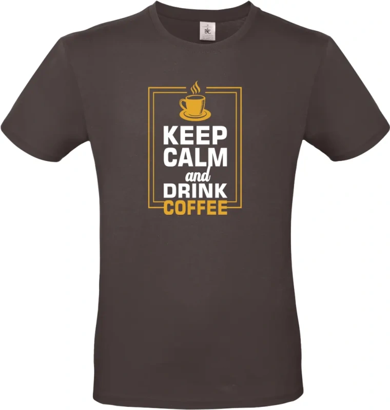 pánské hnedé tričko Keep coffee