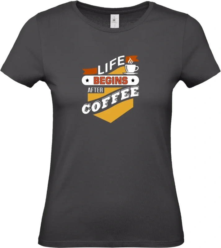 dámské černé tričko Begin coffee