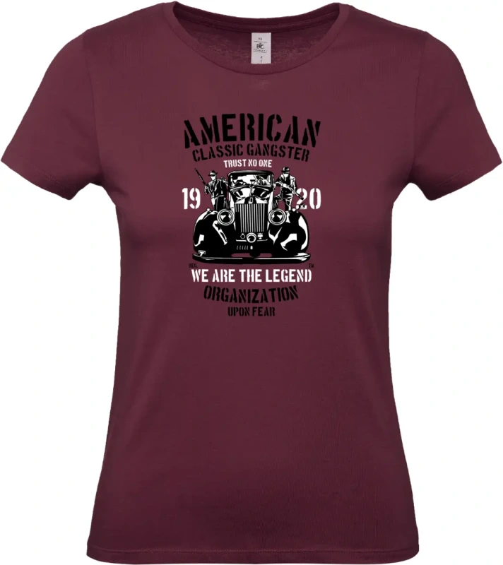 dámské vínové tričko American Classic Gangster