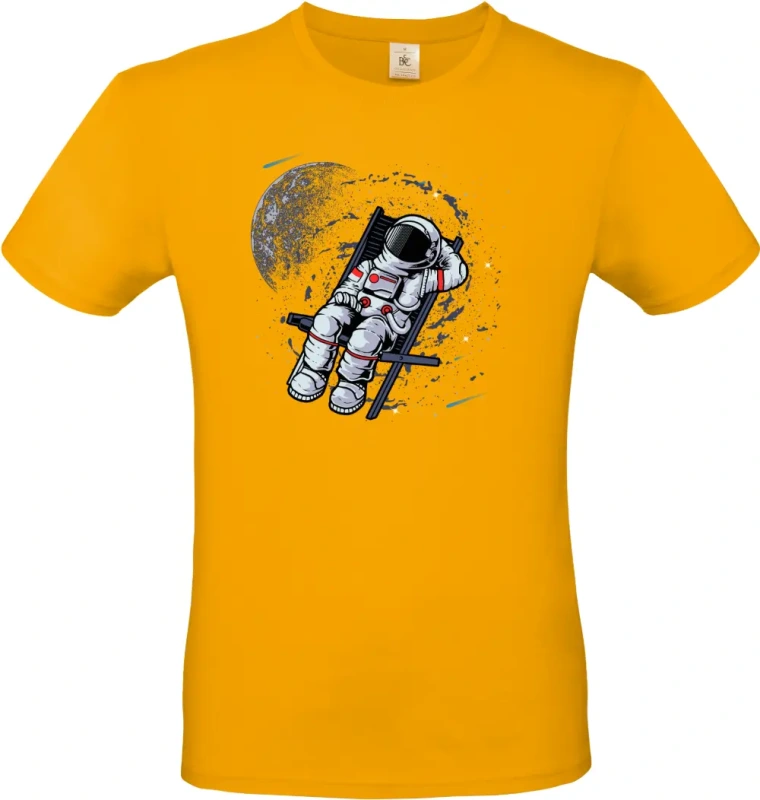 pánské meruňkové tričko Vesmírný relax - Astronaut na lehátku