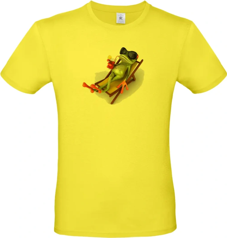 pánské citronové tričko Žába na prázdninách