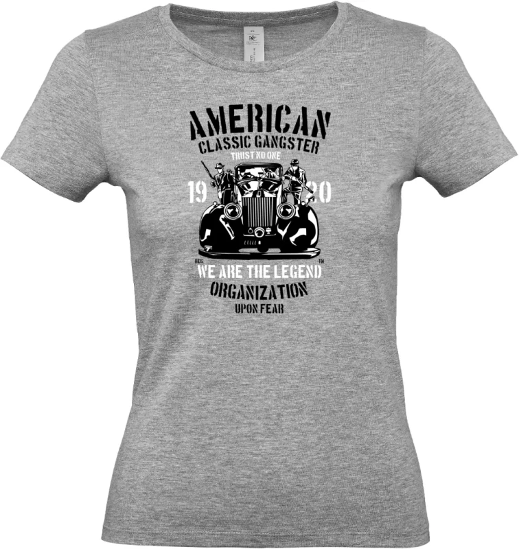 dámské světle šedé tričko American Classic Gangster
