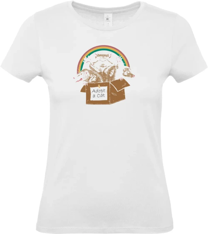dámské bílé tričko Adoptacat