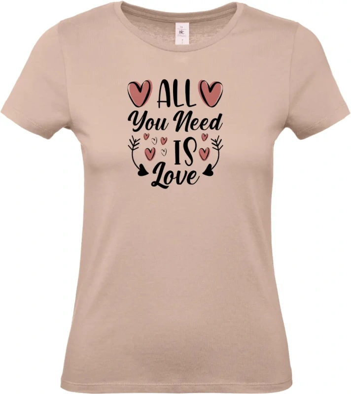 dámské světle ružové tričko All You Need Is Love