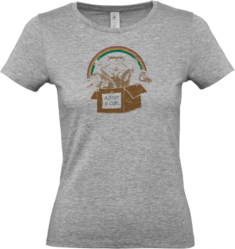 dámské sportovní šedé tričko Adoptacat