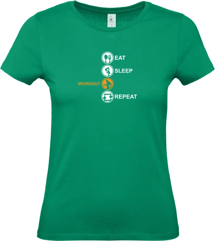 dámské kelly zelené tričko  Eat Sleep Workout Repeat-2