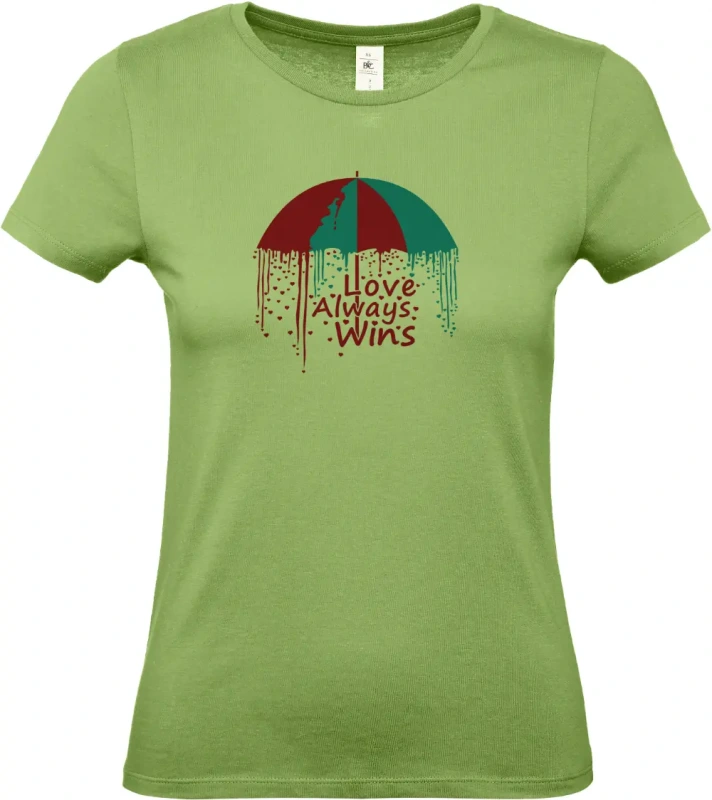 dámské pistáciové tričko Love Always Wins