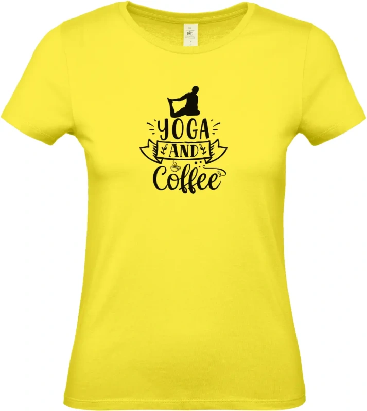 dámské citronové tričko Yoga and Coffee