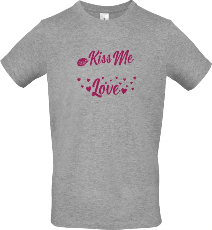 pánské sportovní šedé tričko Kiss Me Love