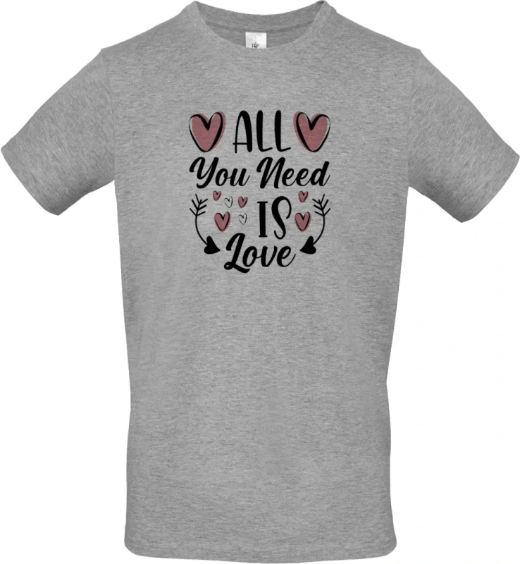 pánské sportovní šedé tričko All You Need Is Love