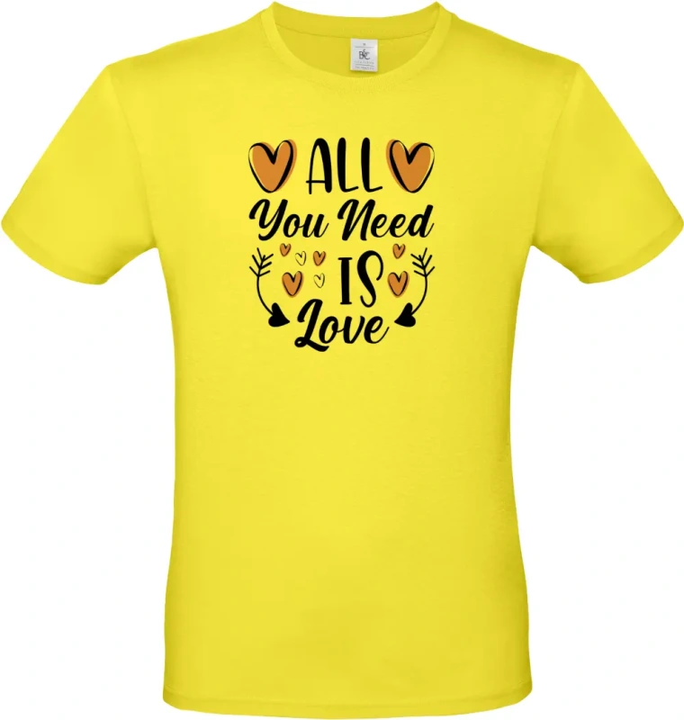 pánské citronové tričko All You Need Is Love