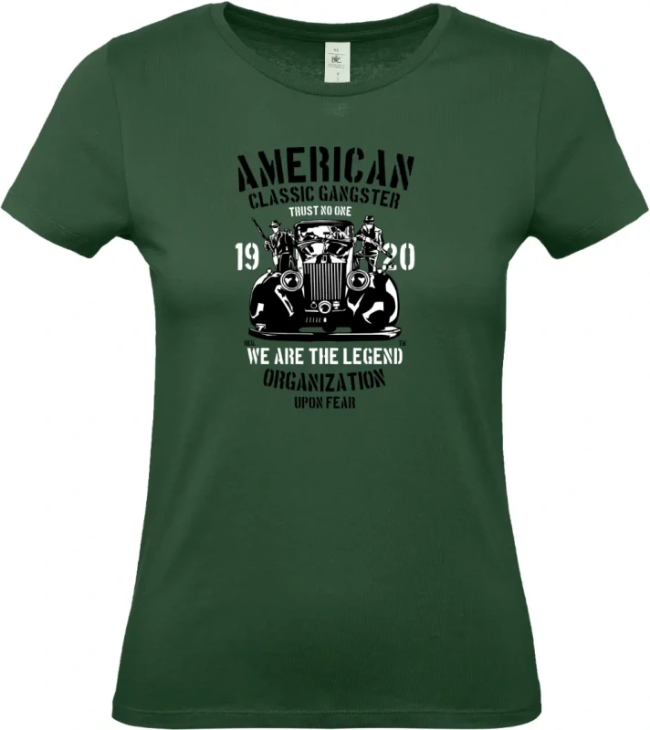 dámské láhvově zelené tričko American Classic Gangster