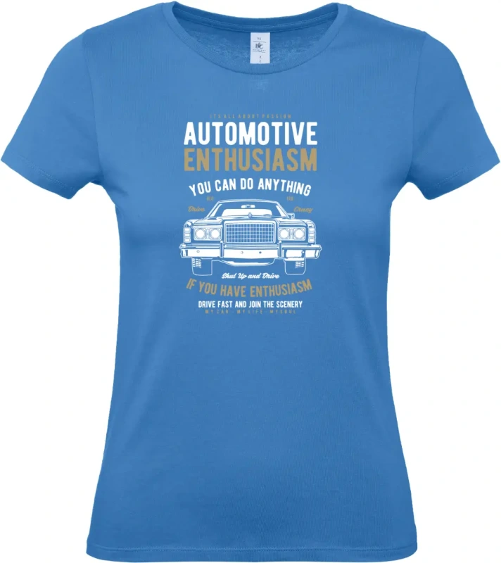 dámské azurová tričko Automotive Enthusiasm