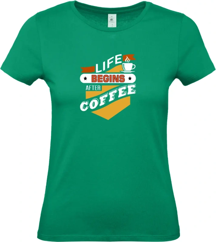 dámské kelly zelené tričko Begin coffee