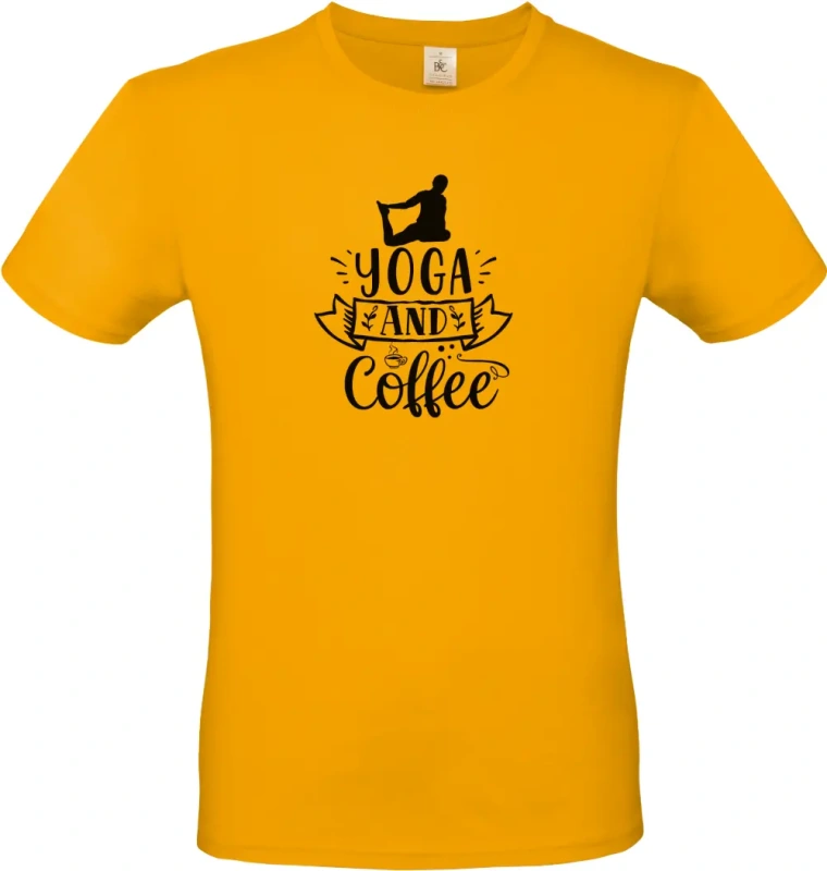 pánské meru'ňkové tričko Yoga and Coffee