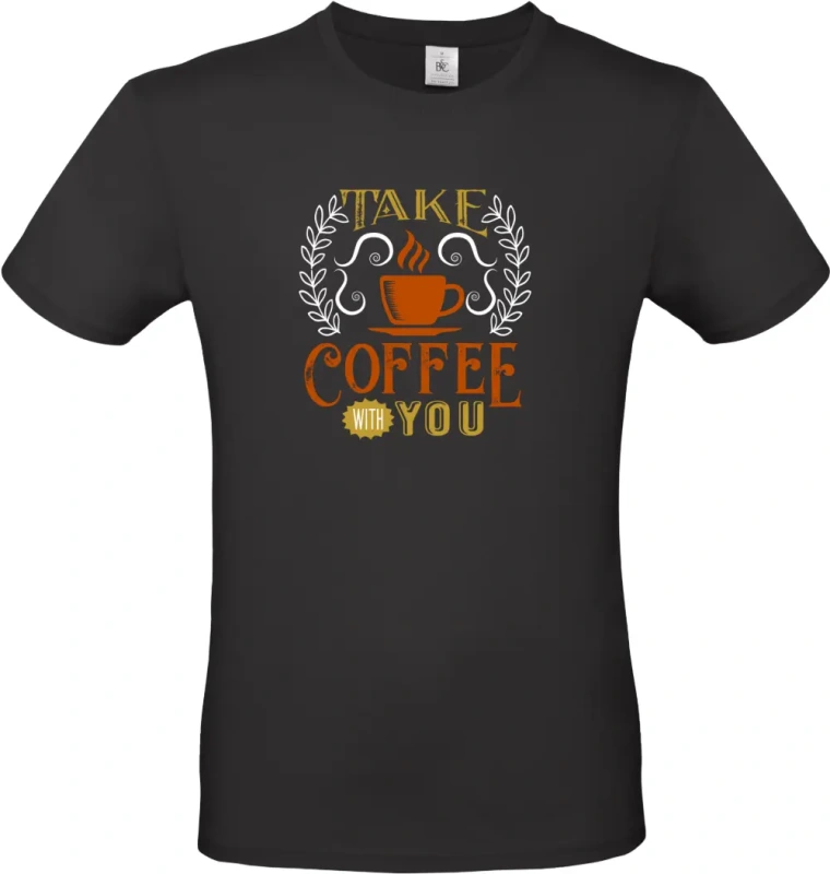 pánské černé tričko Take coffee