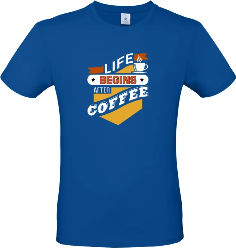 pánské kralovské modré tričko Begin coffee