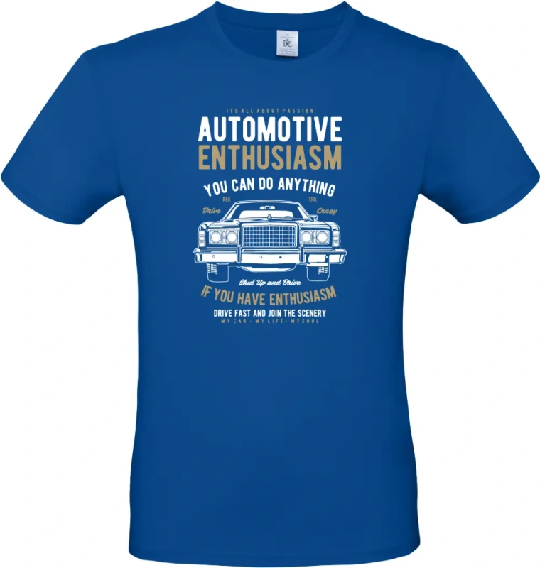 pánské královská modrá tričko Automotive Enthusiasm