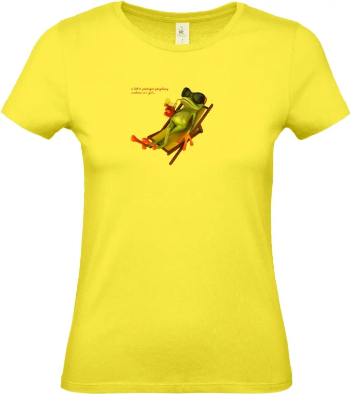 dámské citronové tričko Žába na prázdninách s textem