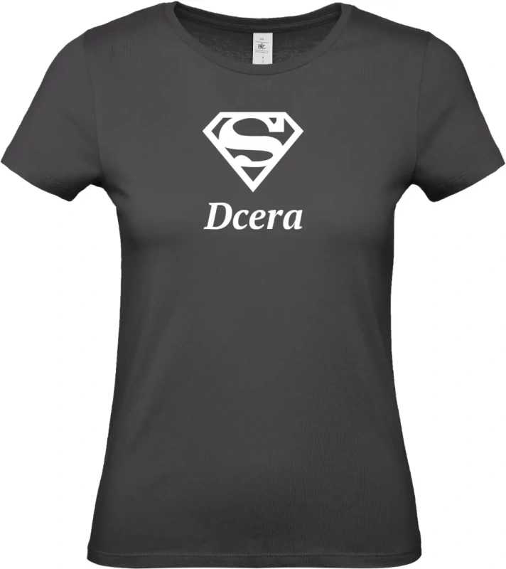 dámské černé tričko Super Dcera s bílým textem