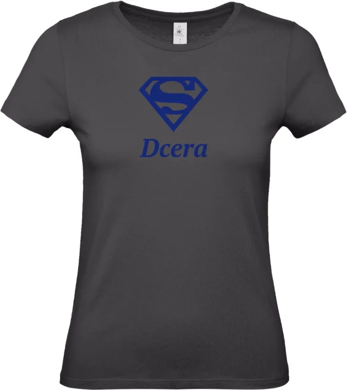 dámské černé tričko Super Dcera s modrým textem