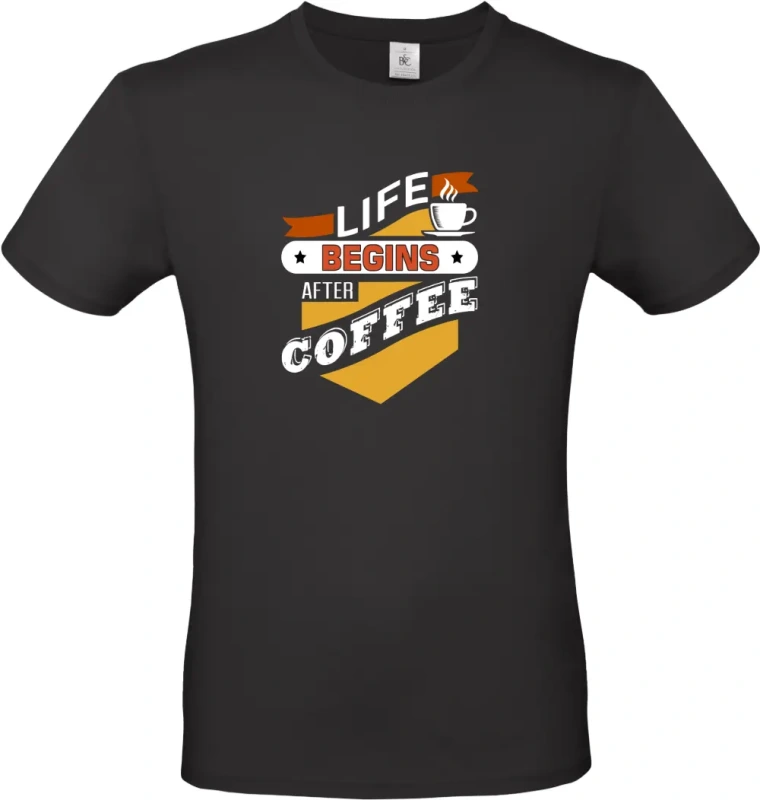 pánské černé tričko Begin coffee