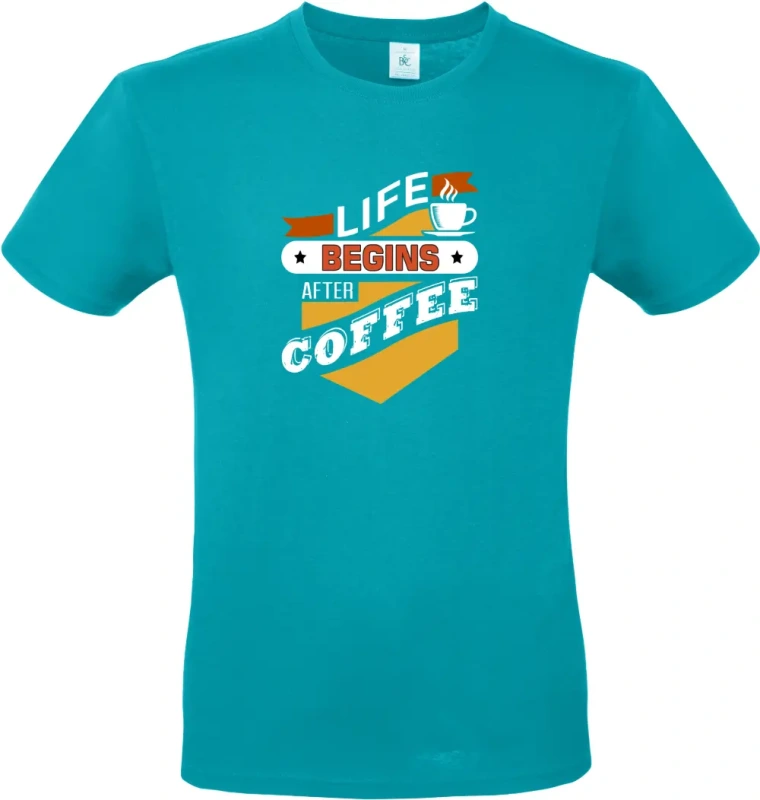 pánské tyrkysové tričko Begin coffee