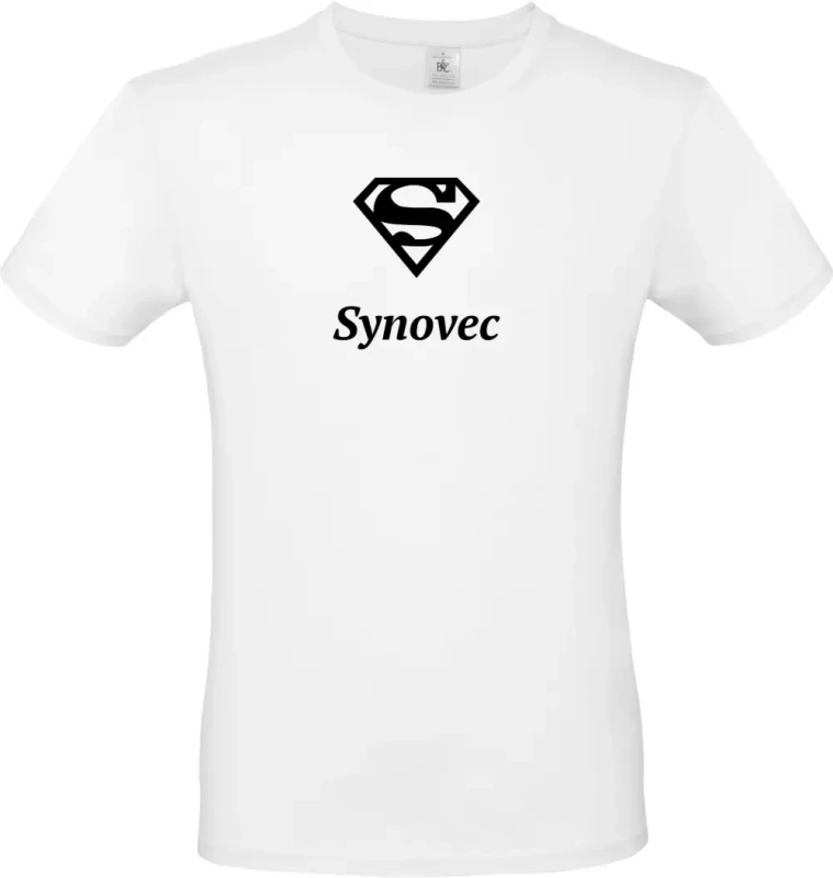 pánské bílé tričko Super Synovec s černým textem