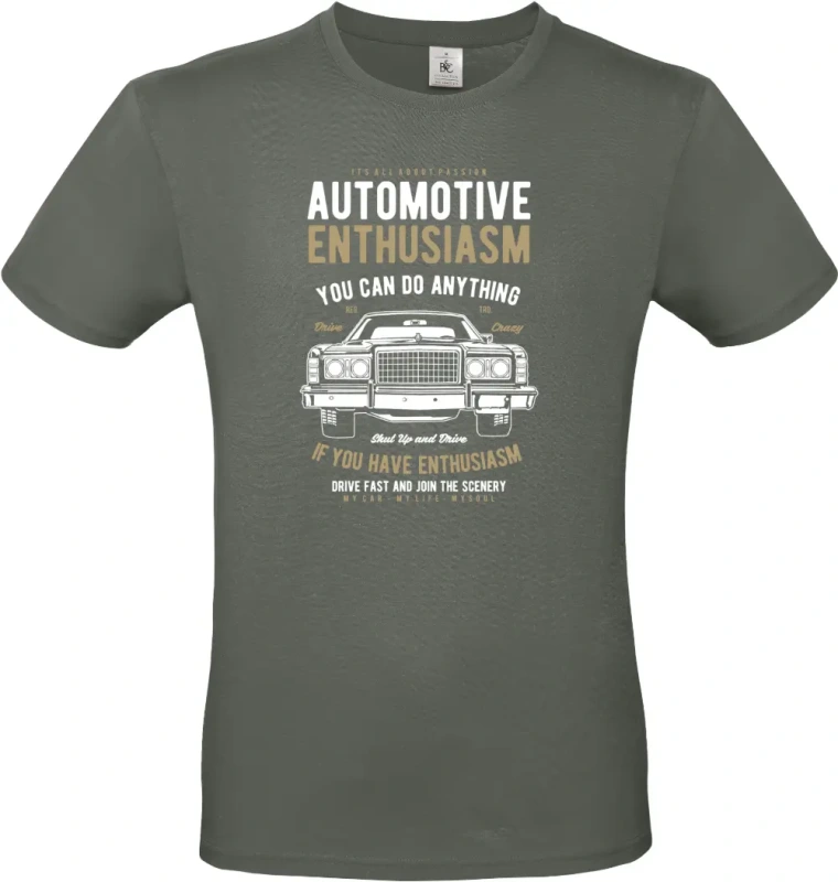 pánské khaki tričko Automotive Enthusiasm